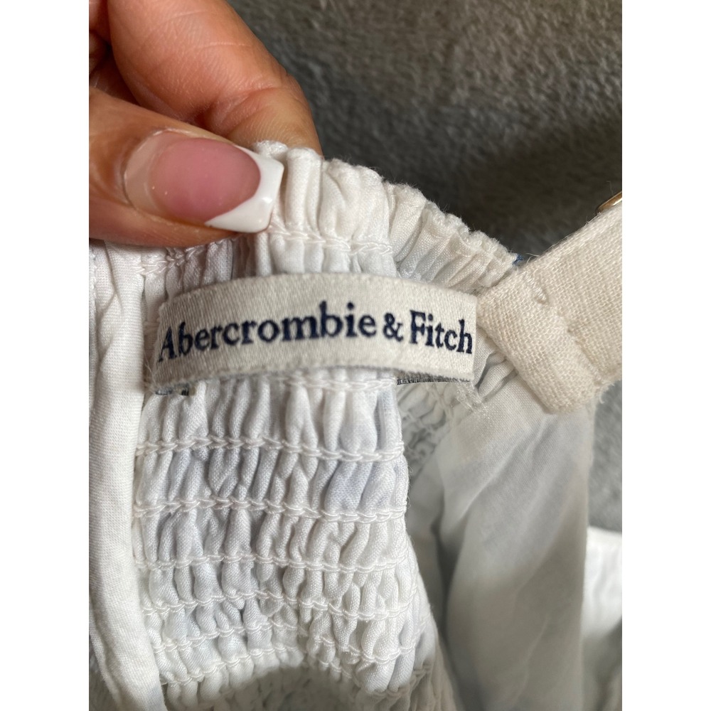 Abercrombie & Fitch Mini Dress Womens XXL Linen Blend Coastal Preppy Nautical - Picture 4 of 9